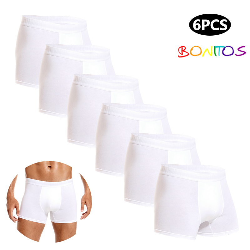 6pcs White Men Panties Cotton  - огляд і ціна Boxer Brief Pack Cotton
