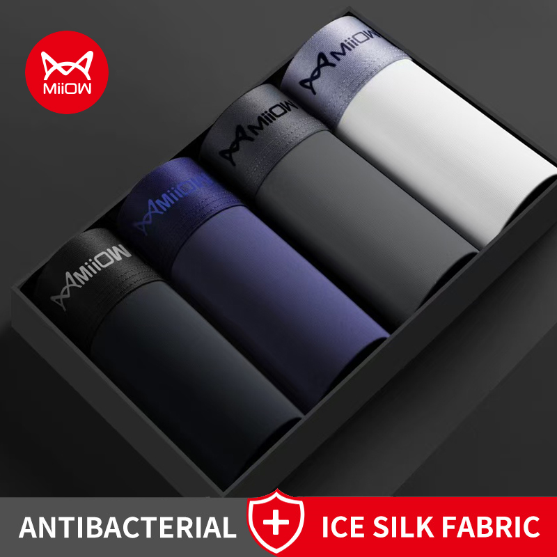 MiiOW 4Pcs Ice Silk Men Boxer  - огляд і ціна Boxer Shorts Modal