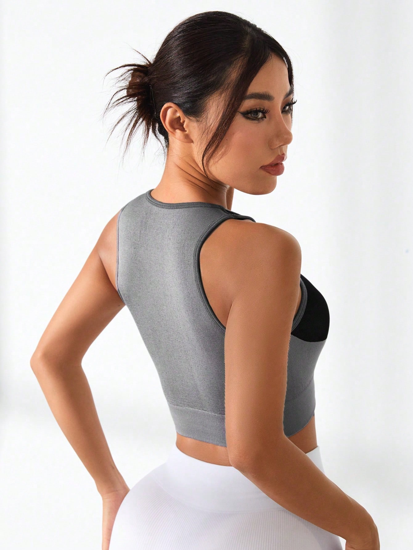 Women Color Block Cross Line R - огляд і ціна Tank Top Ribbed