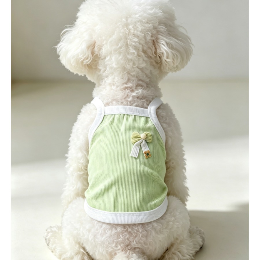 1pc Light Green Ribbed Pet Cam - огляд і ціна Tank Top Ribbed